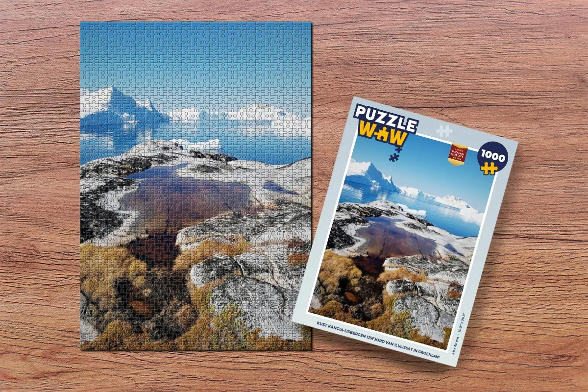 PuzzleWow Legpuzzel Kust Kangia-ijsbergen Ilulissat Groenland 1000 Stuks - Multicolor
