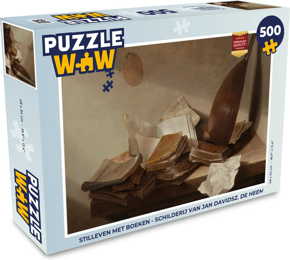 PuzzleWow Stilleven met boeken Legpuzzel 500 Stuks