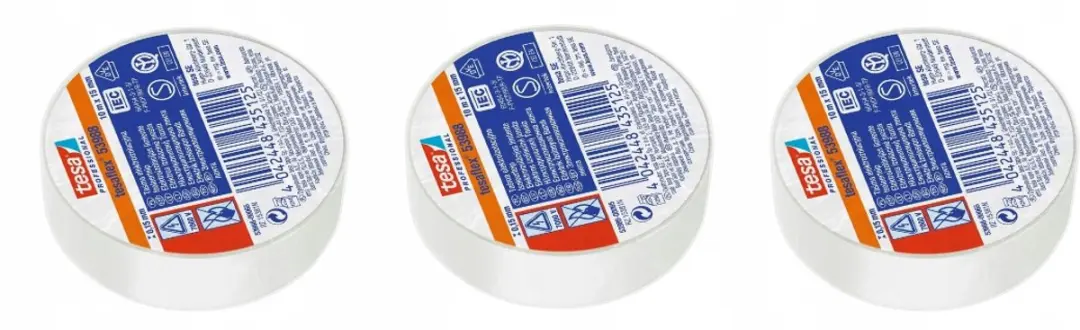 Tesa PVC Isolatietape 10m x 15mm - Wit - afbeelding 5 van 5