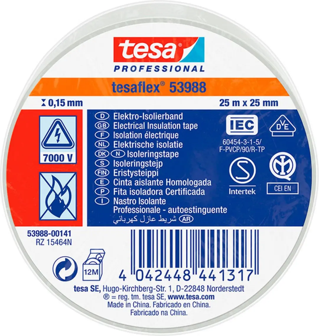 Tesa Isolatietape 25mm Wit - 25m - afbeelding 3 van 3