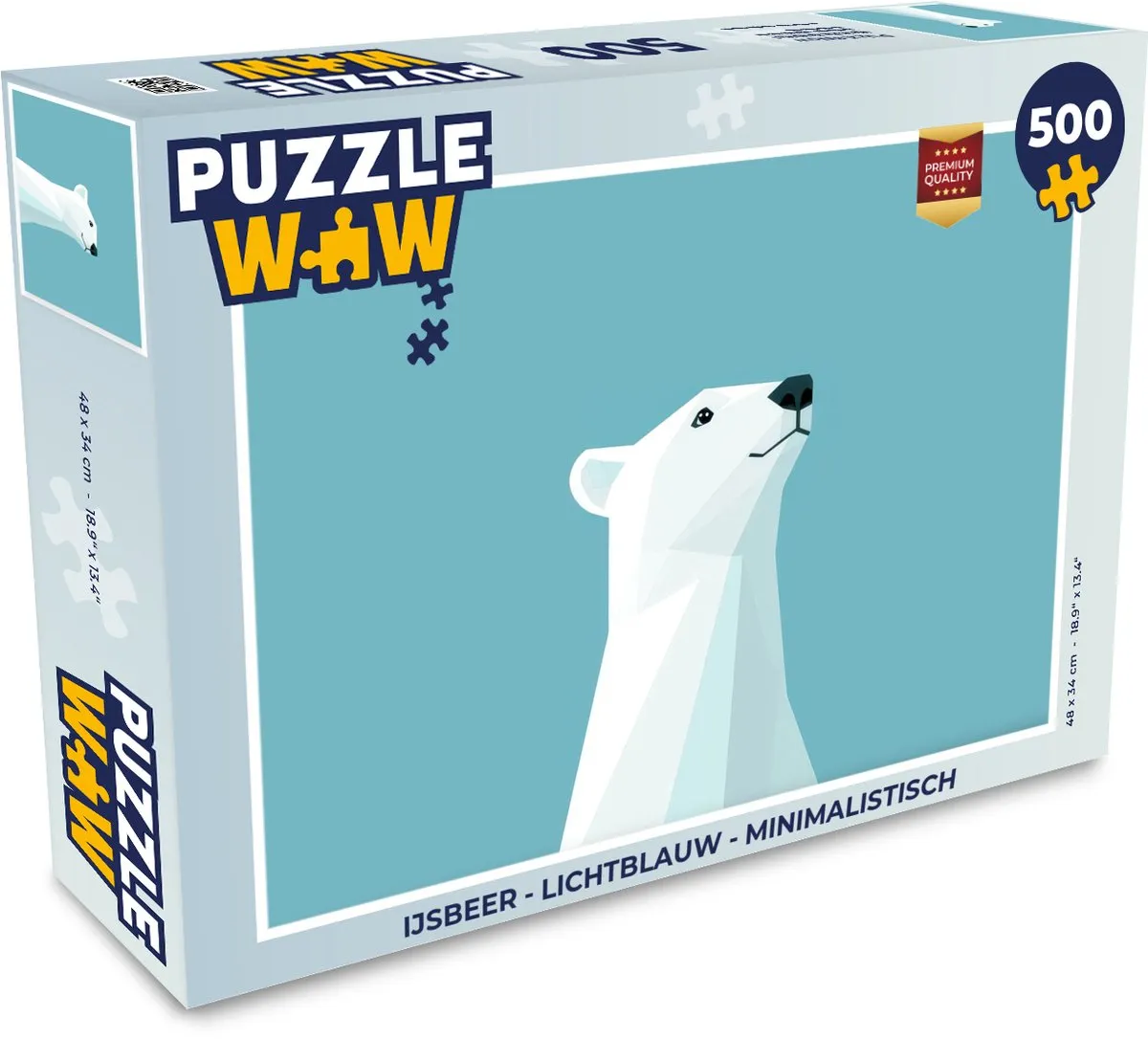 PuzzleWow IJsbeer Legpuzzel 500 Stuks - Lichtblauw