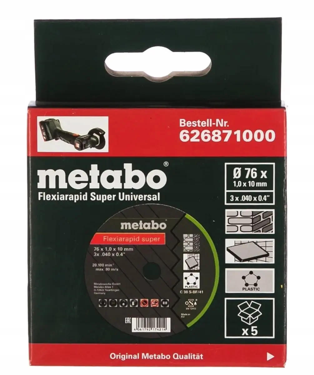 Metabo Flexiarapid Zaagbladen 76x1x10mm