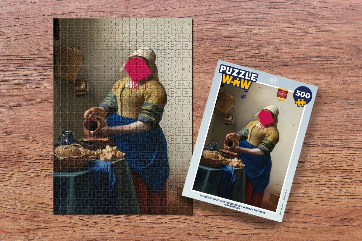 PuzzleWow Melkmeisje Johannes Vermeer Legpuzzel 500 Stuks - Multicolor