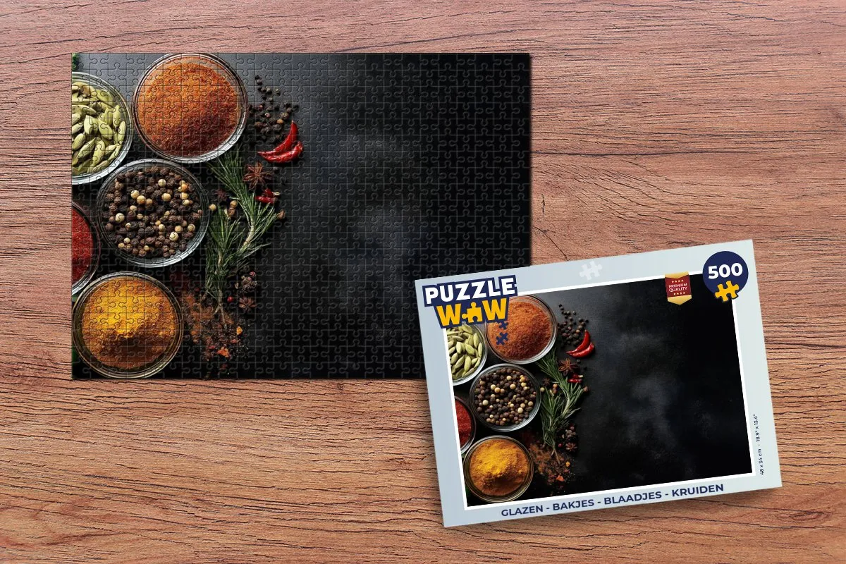 PuzzleWow Kruidenpuzzel 500 Stuks - Glazen Bakjes