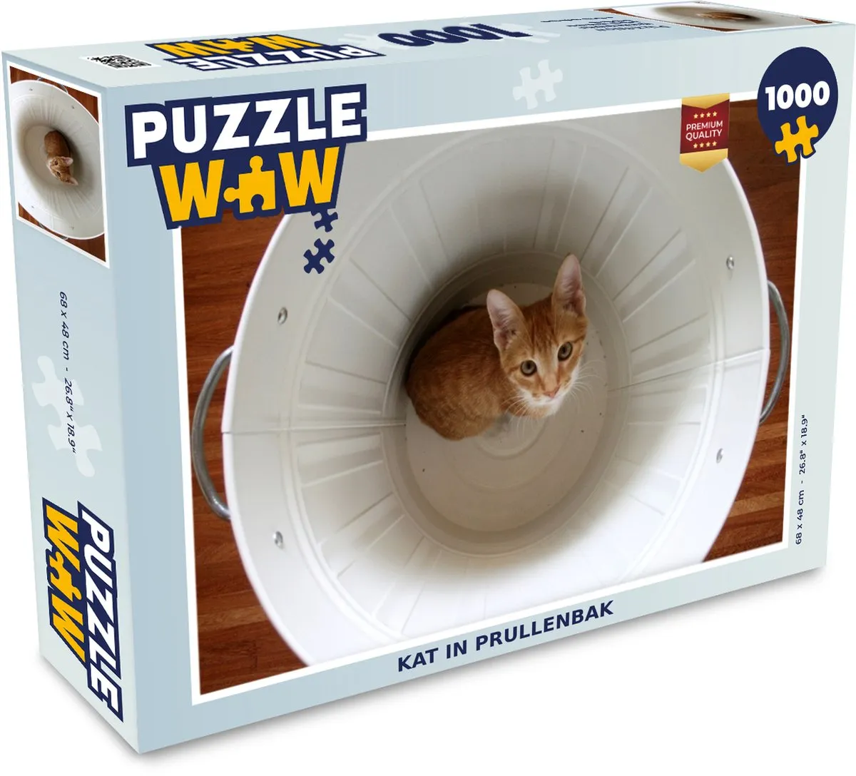 PuzzleWow Kat Prullenbak Legpuzzel 1000 Stuks