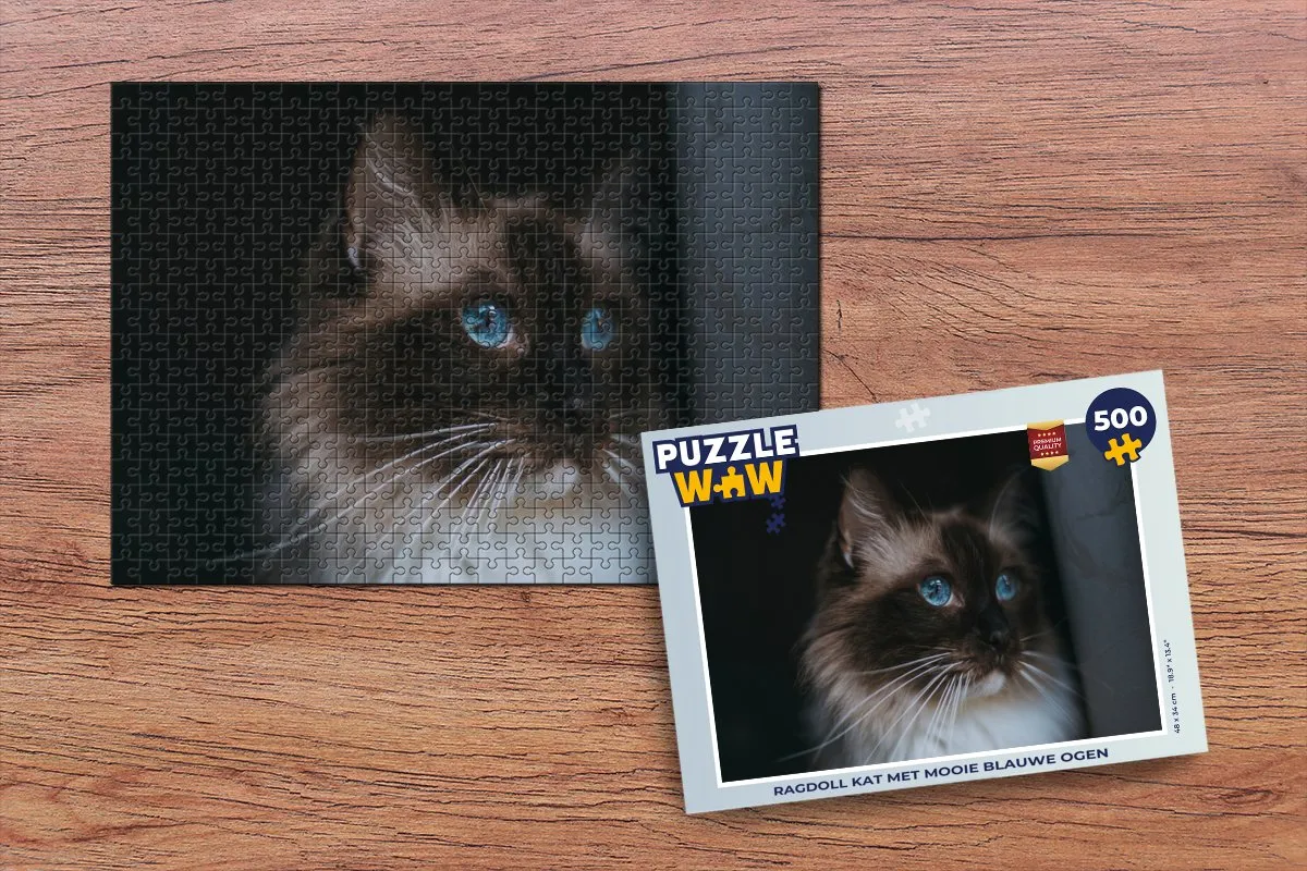 PuzzleWow Ragdoll Kat Legpuzzel 500 Stuks - Multicolor