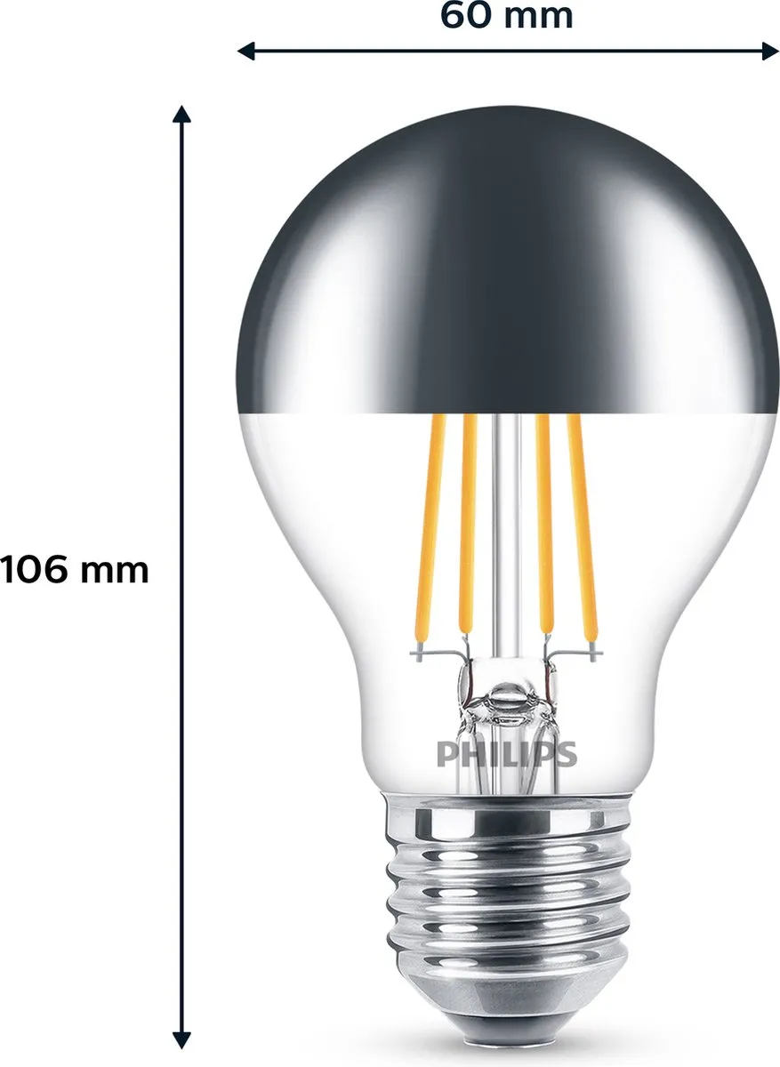 Philips LED Lamp Modern 48W E27 - Rookglas - Dimbaar Warmwit