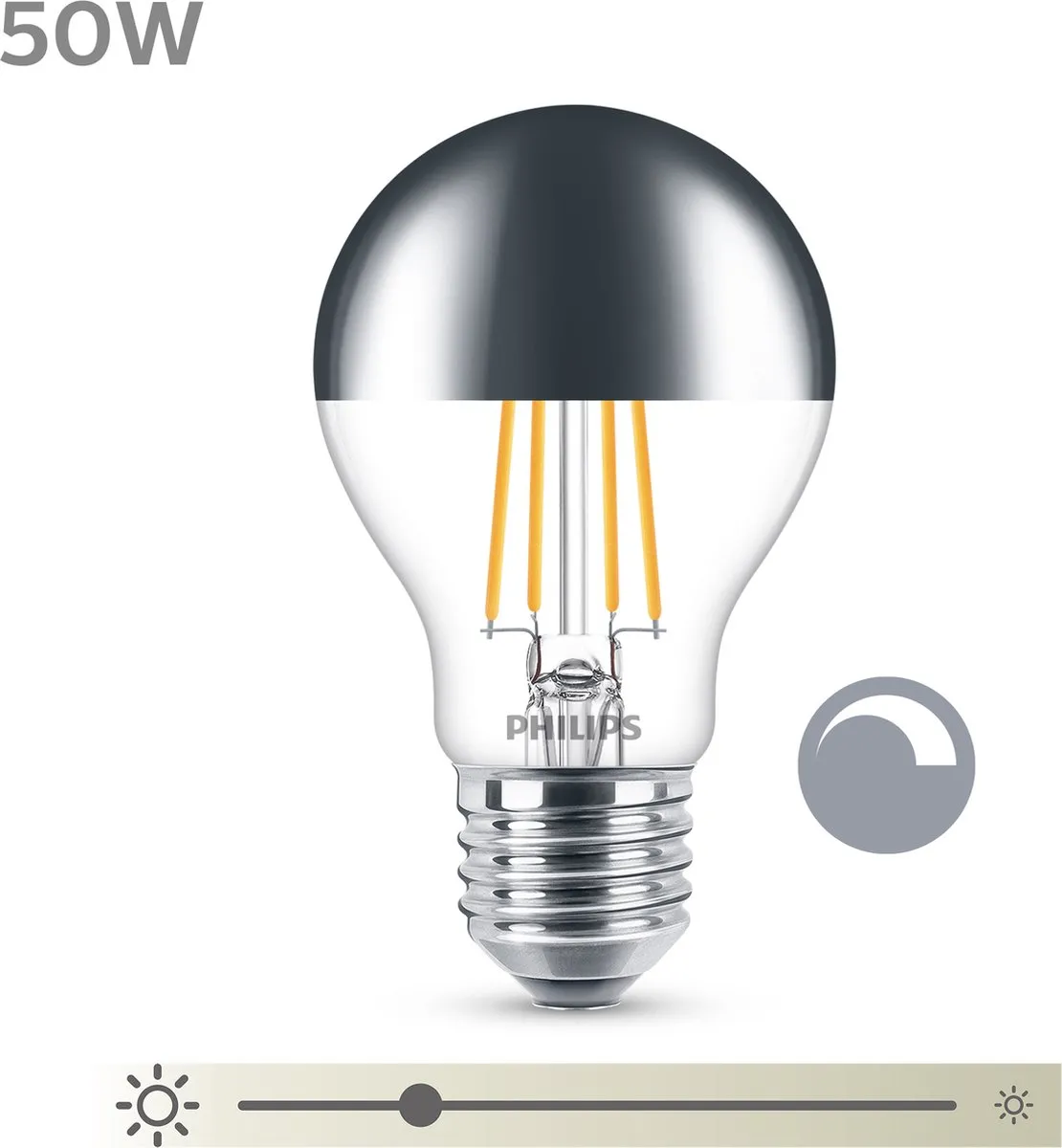 Philips LED Lamp Modern 48W E27 - Rookglas - Dimbaar Warmwit