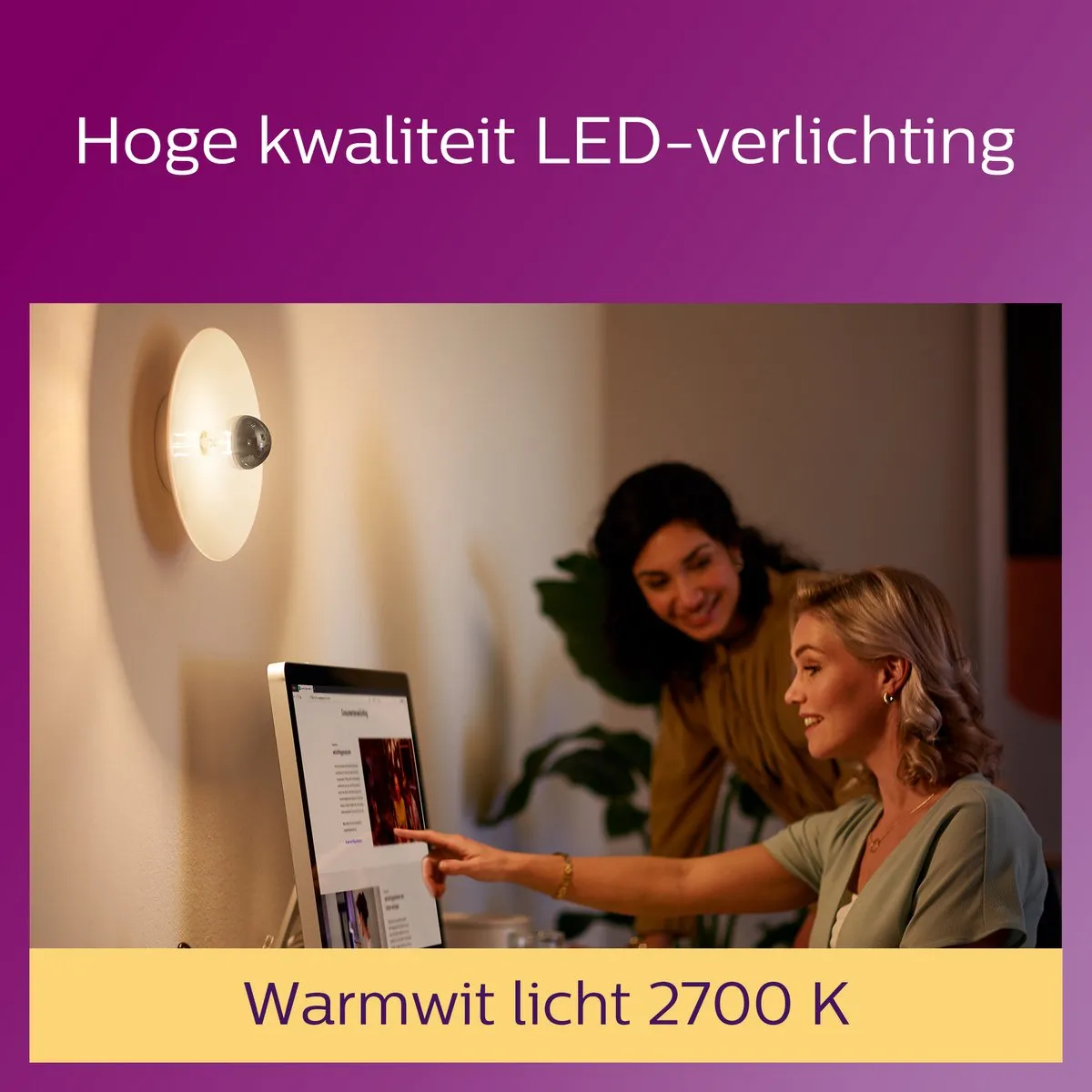 Philips LED Lamp Modern 48W E27 - Rookglas - Dimbaar Warmwit