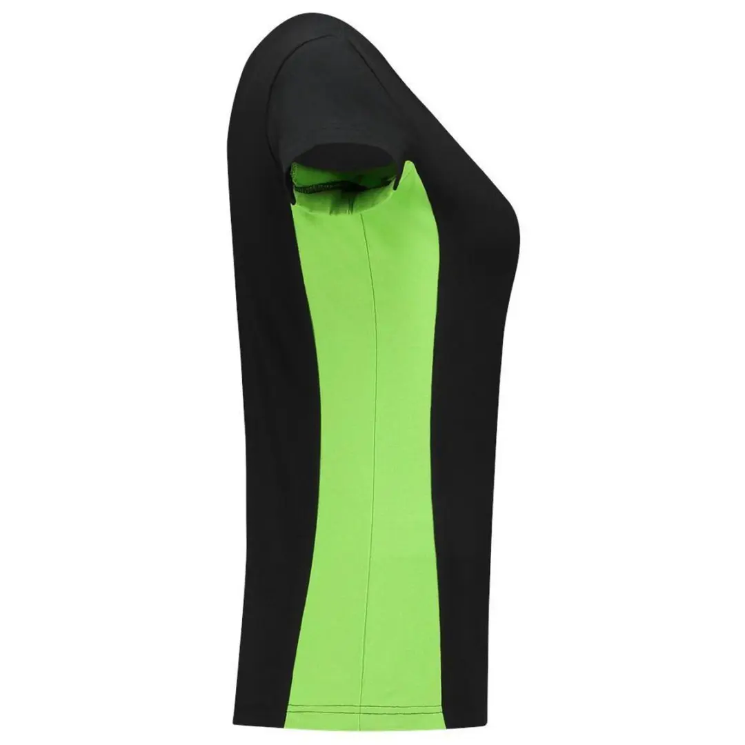 Tricorp T-shirt Bi-color Dames 102003 - XL - Zwart/Lime - afbeelding 4 van 6