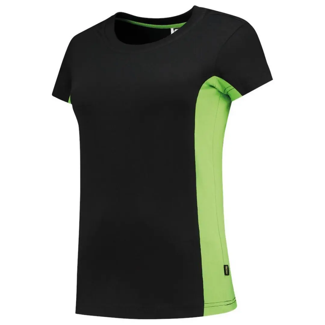 Tricorp T-shirt Bi-color Dames 102003 - XL - Zwart/Lime - afbeelding 5 van 6