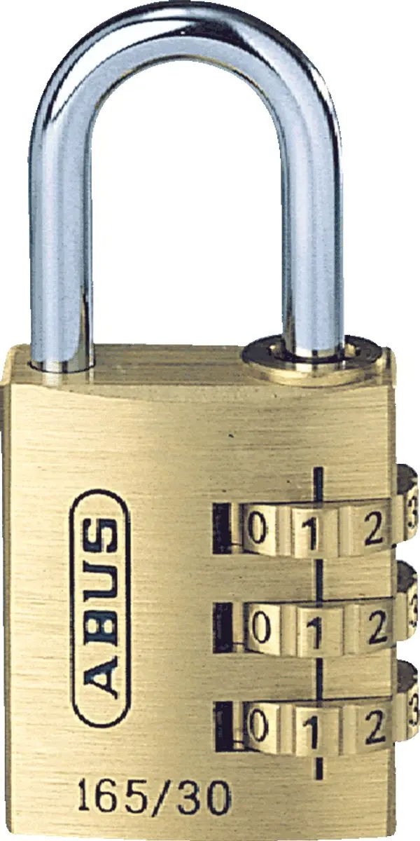 ABUS Cijferhangslot 165 Slotlichaam-B 20360 - Goud/Zilver - afbeelding 3 van 6