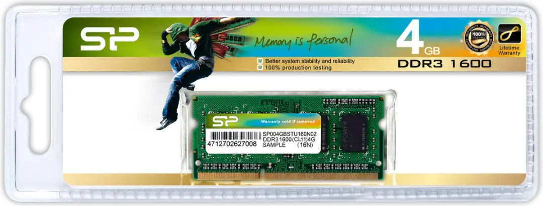 RAM Memory Silicon Power SP004GBSTU160N02 SO-DIMM 4 GB DDR3 1600 mHz