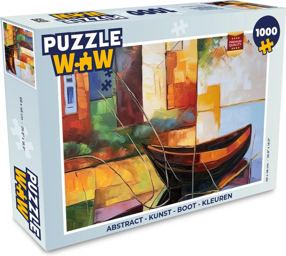 PuzzleWow Abstract Boot Legpuzzel 1000 Stuks - Multicolor