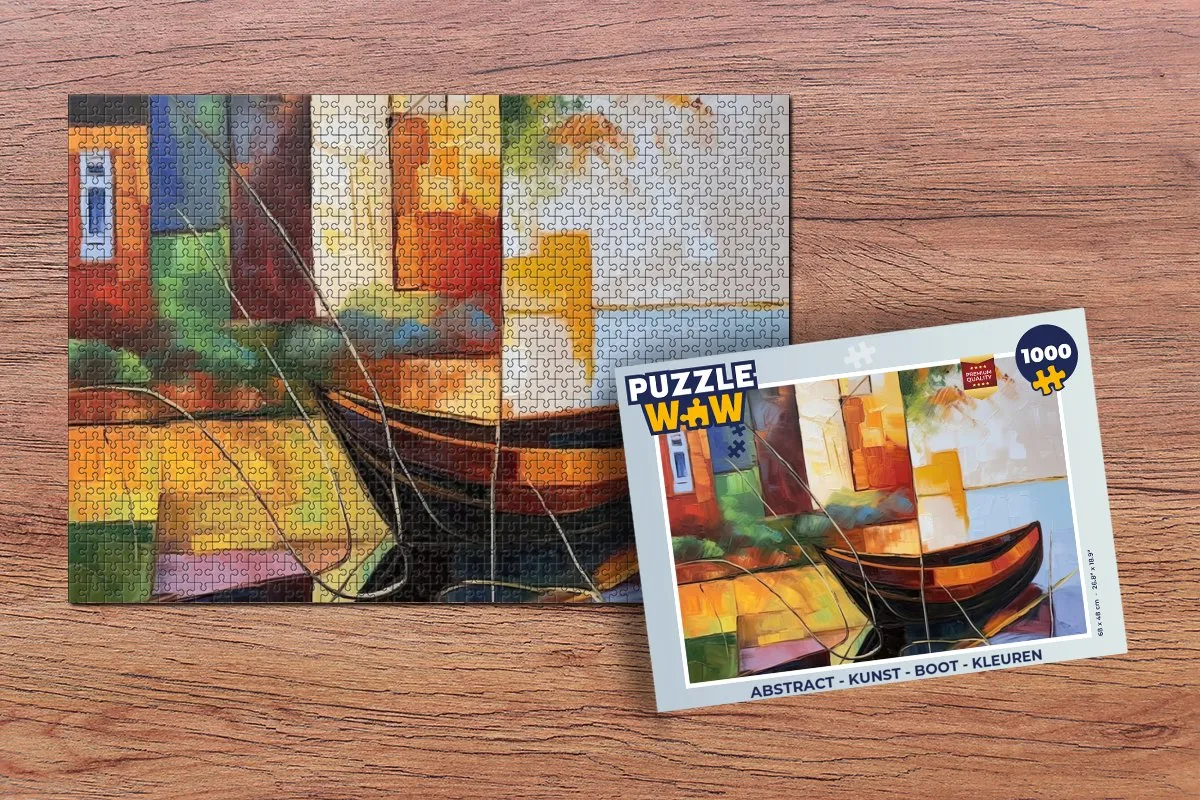 PuzzleWow Abstract Boot Legpuzzel 1000 Stuks - Multicolor