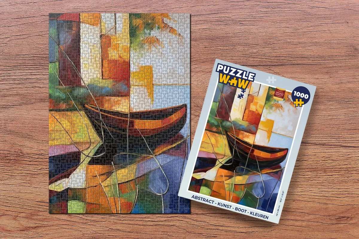PuzzleWow Abstract Boot Legpuzzel 1000 Stuks - Multicolor