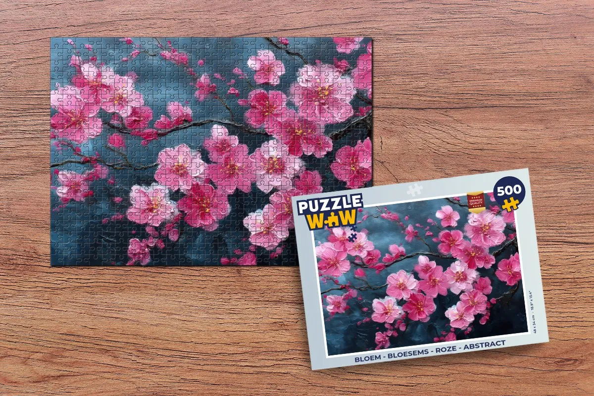 PuzzleWow Bloem - Bloesems Roze Legpuzzel 500 Stuks