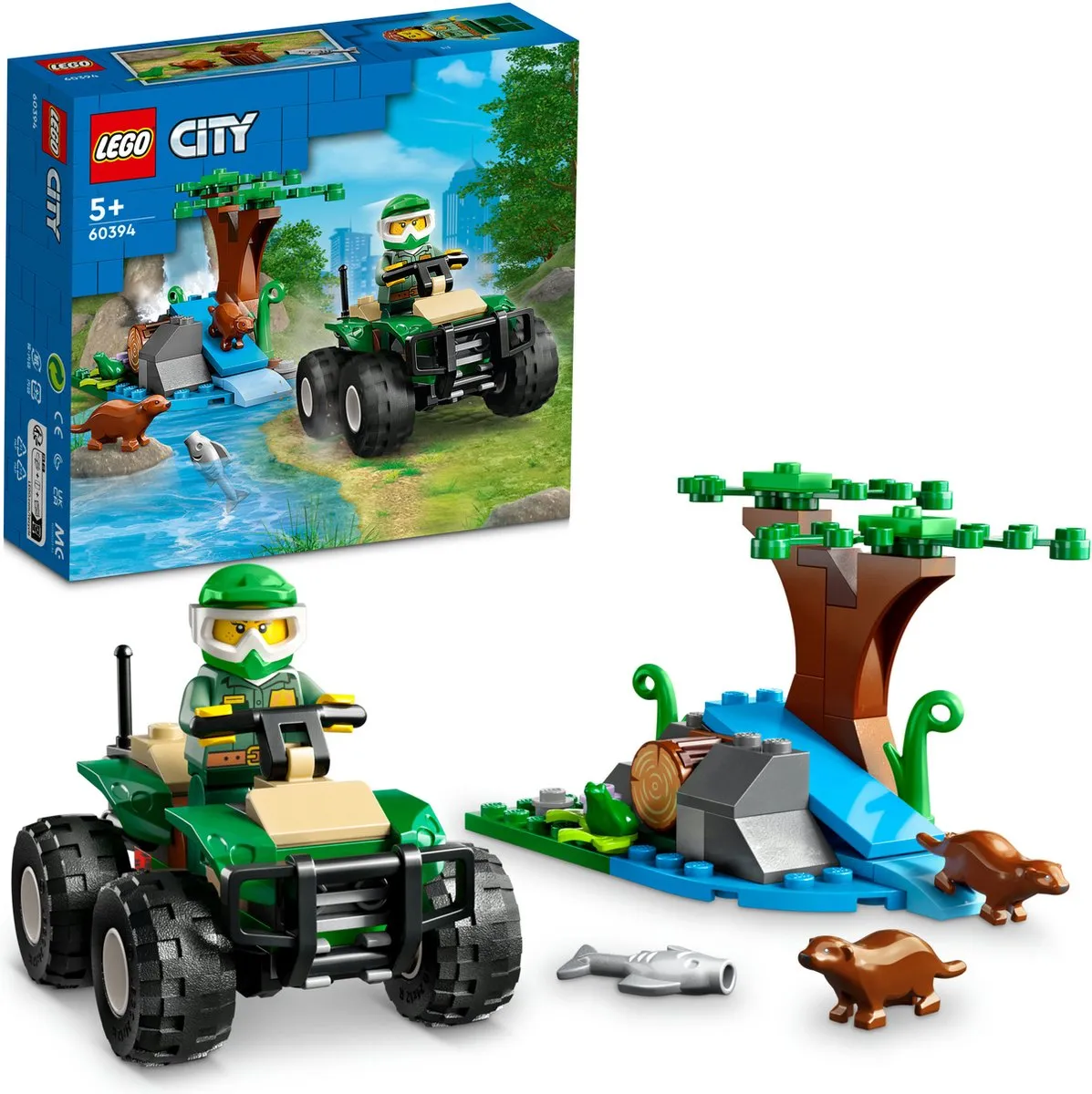 LEGO City 60394 Terreinwagen & Otterhabitat Bouwset - 90 Stukken