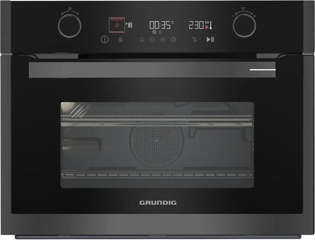 Grundig GEKW19400DX compacte oven met magnetronfuncties 45 cm, EEK A