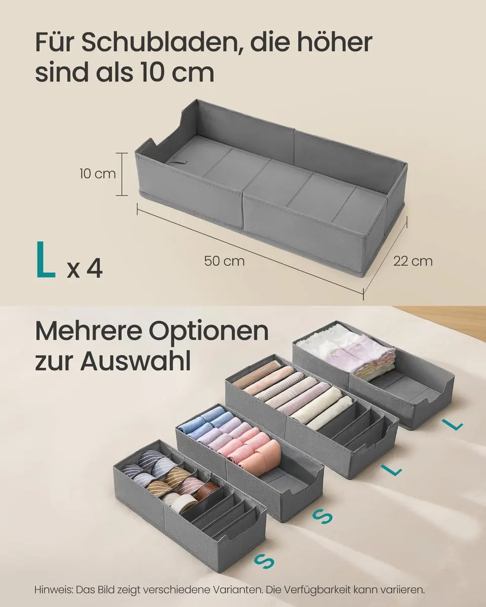 Songmics Ondergoedorganizer Set van 4 RUS013G01 - 50x22x10cm - afbeelding 5 van 6