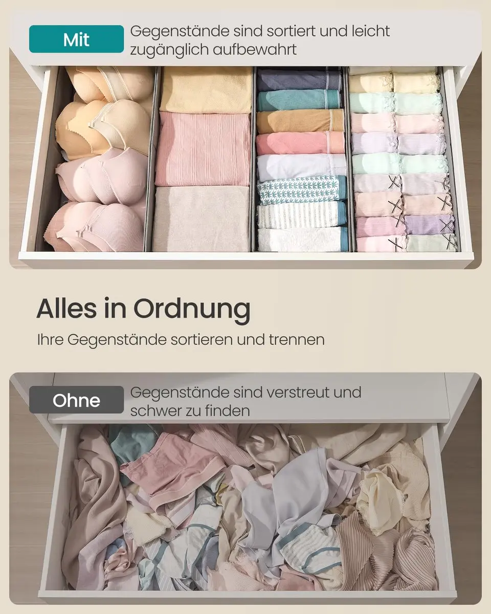 Songmics Ondergoedorganizer Set van 4 RUS013G01 - 50x22x10cm - afbeelding 6 van 6