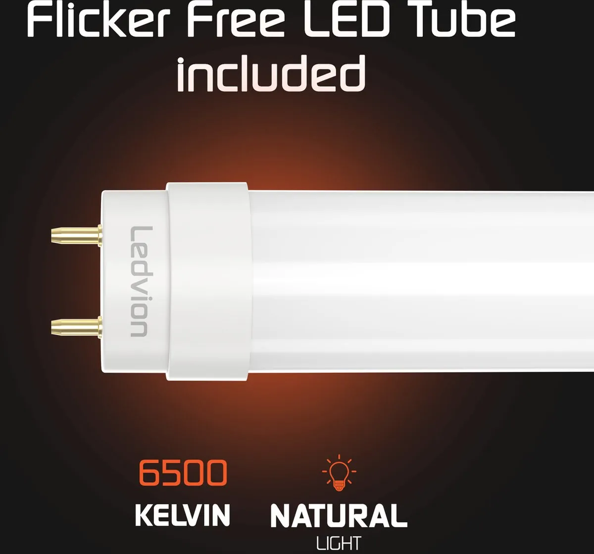 Ledvion LED TL Armatuur 60cm 7W 6500K - 1120LIP65