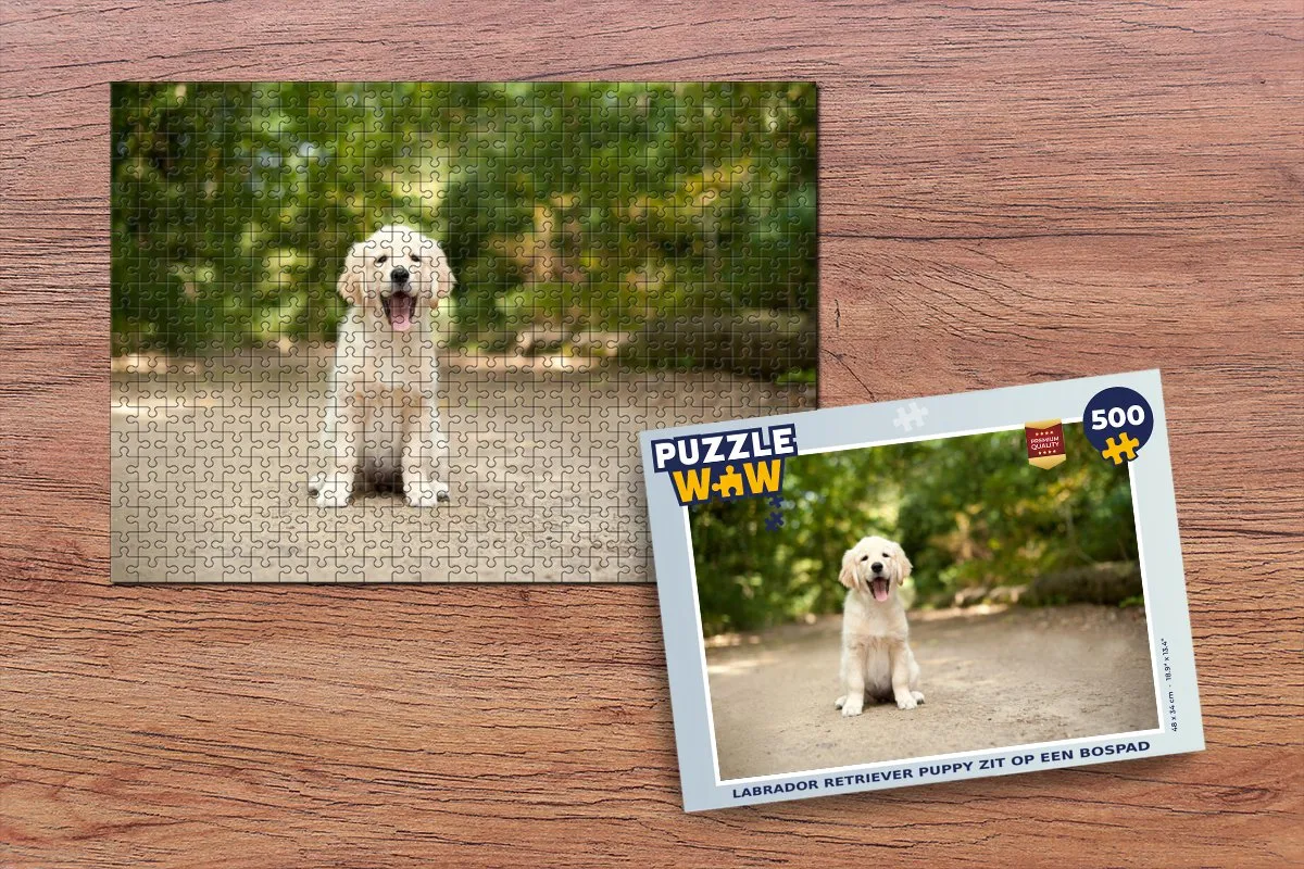 PuzzleWow Labrador Retriever Puppy Legpuzzel 500 Stuks - Multicolor