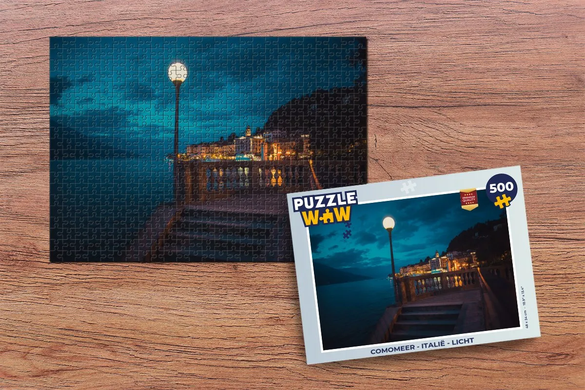 PuzzleWow Comomeer Italië Legpuzzel 500 Stuks - Multicolor