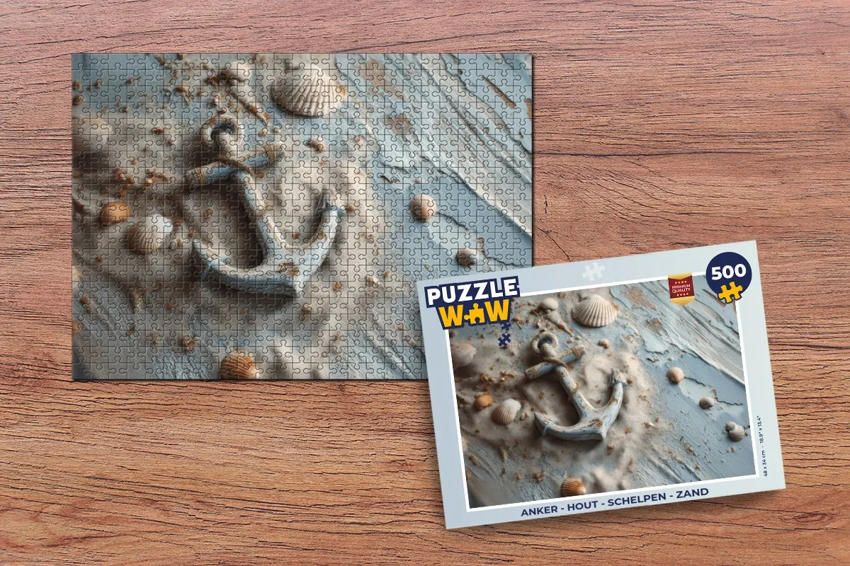 PuzzleWow Anker Schelpen Zand Legpuzzel 500 Stuks