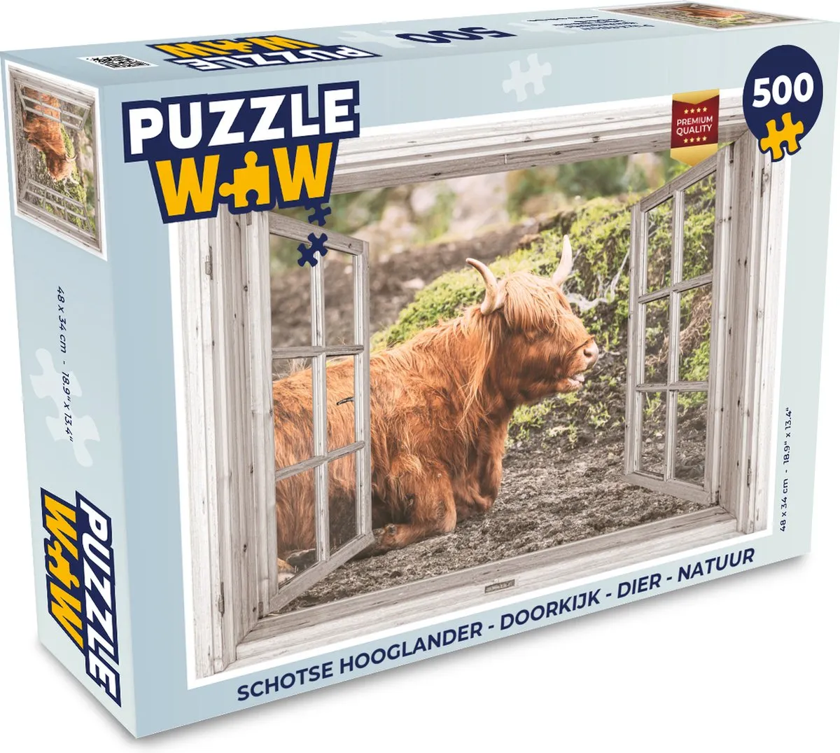 PuzzleWow Schotse Hooglander Legpuzzel 500 Stuks