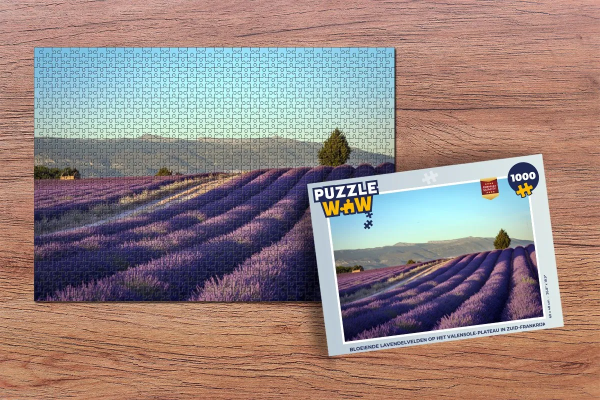 PuzzleWow Legpuzzel Bloeiende Lavendelvelden 1000 Stuks - Multicolor