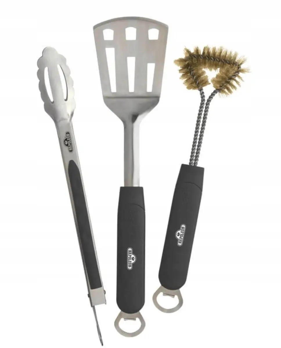 Napoleon 3-delige RVS grillset met tang, spatel en borstel