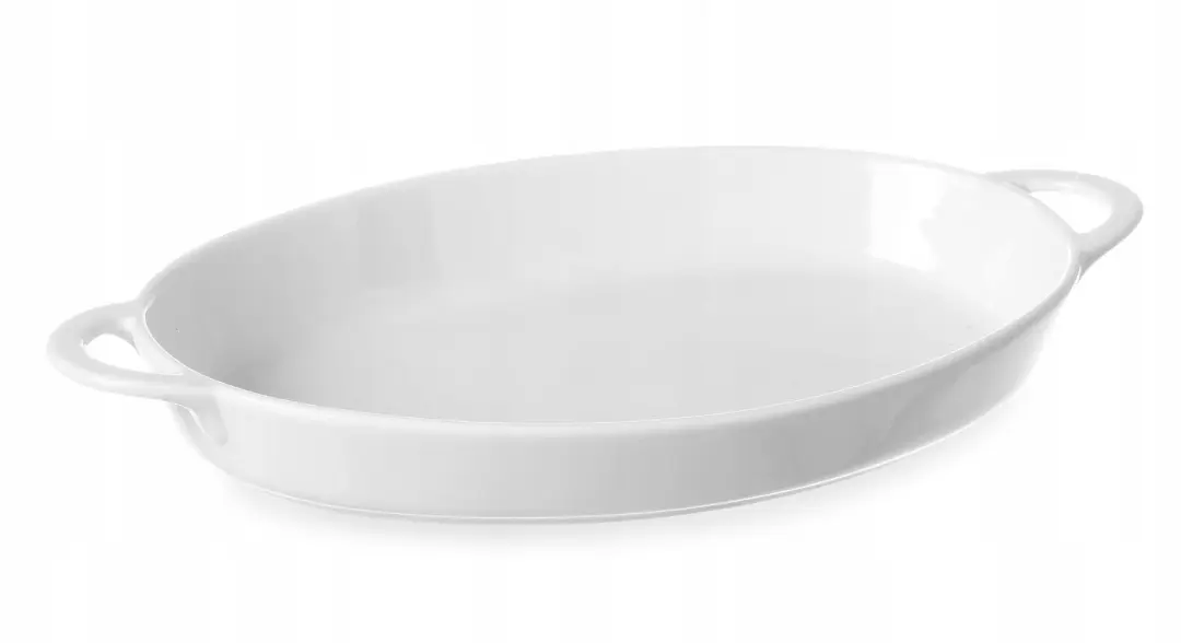 Ovale Porseleinen Ovenschaal met Handvatten 215x140x35mm