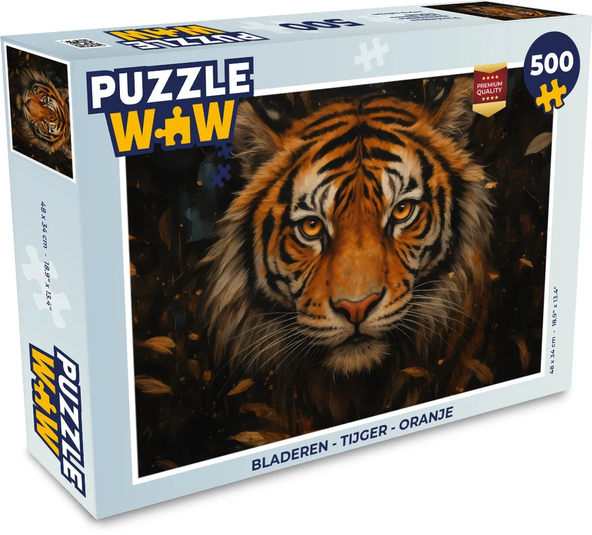 PuzzleWow Tijger Legpuzzel 500 Stuks - Oranje