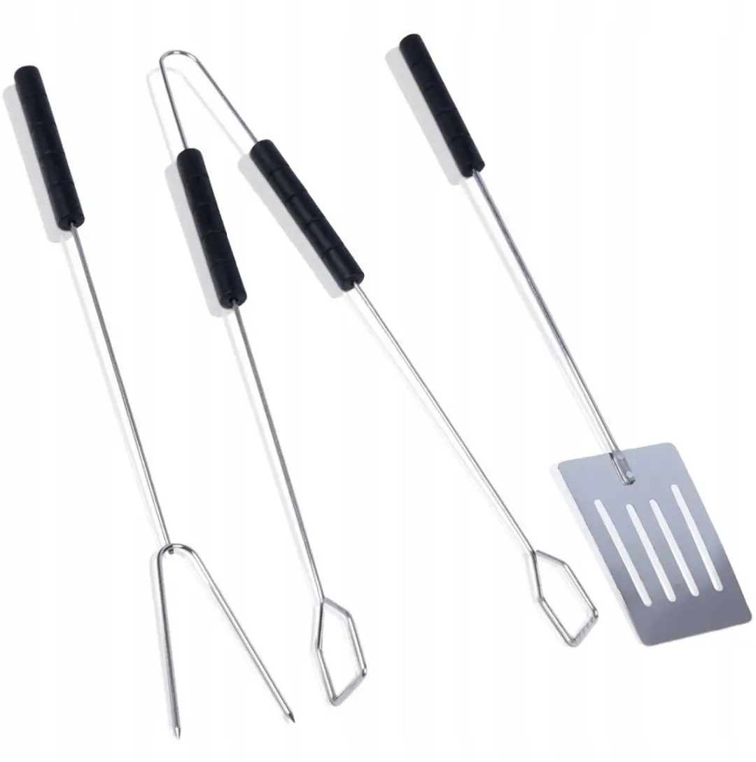 BBQ Grill Gereedschap Set: Tang, Spatel, Vork