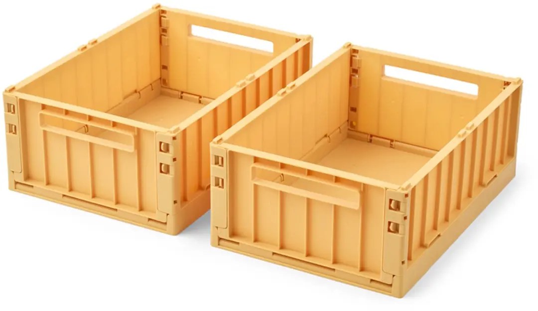 Liewood Opvouwbaar Kratje Weston Medium Yuzu Geel (set van 2)