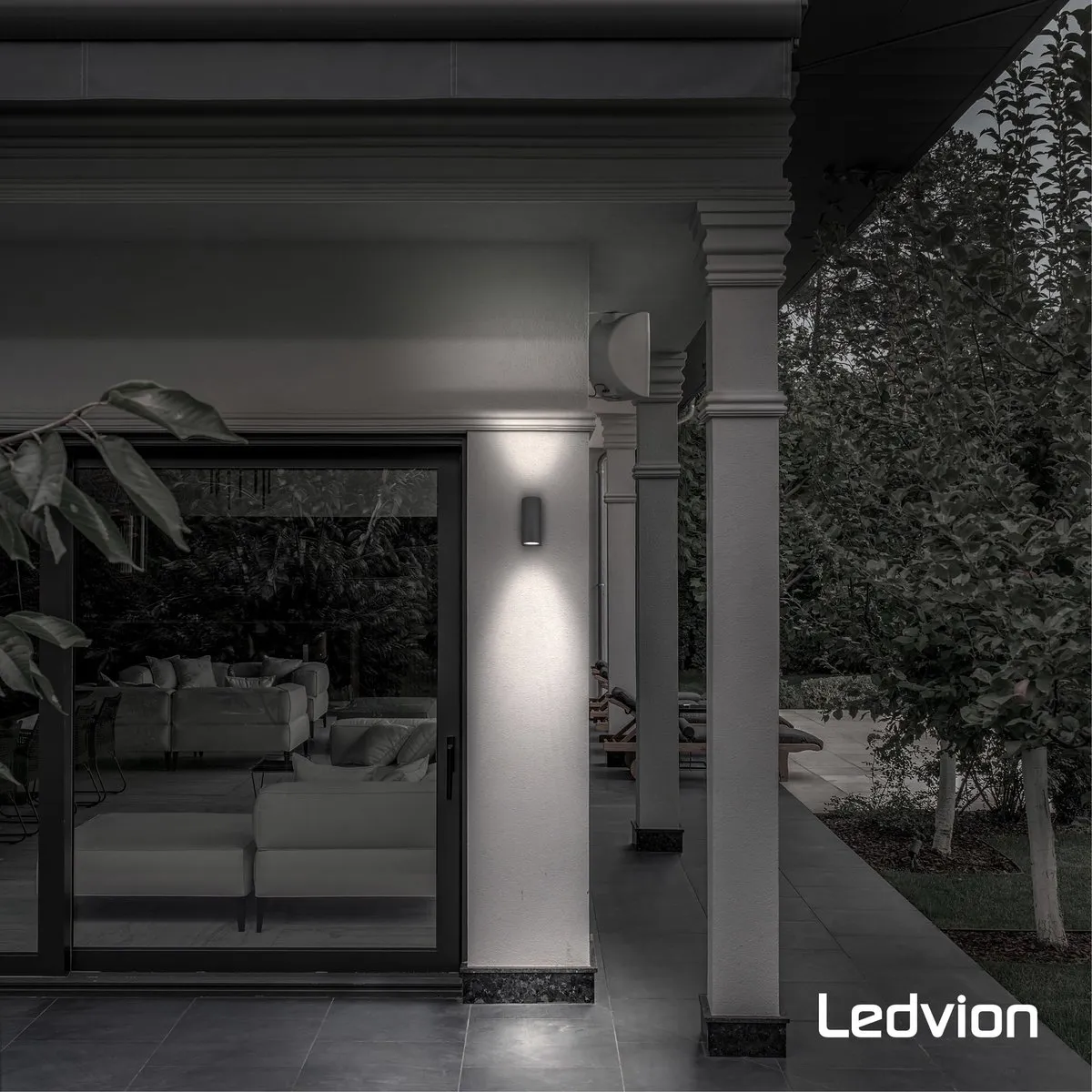 LEDVION Antraciet Wandlamp GU10 IP54 - 2 Stuks