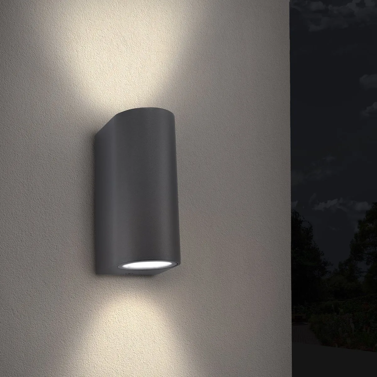 LEDVION Antraciet Wandlamp GU10 IP54 - 2 Stuks