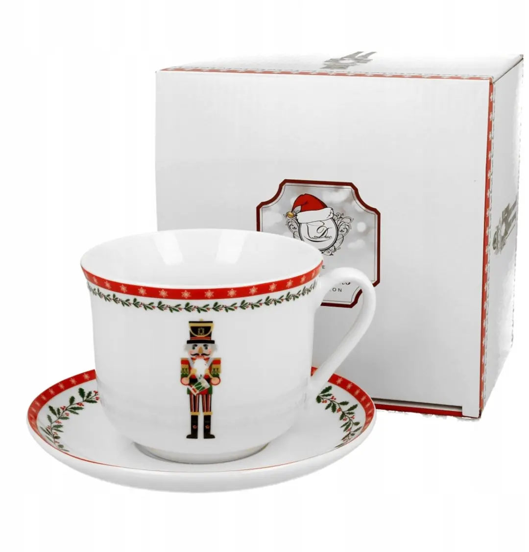 Jumbo Porseleinen Koffiekop met Schotel