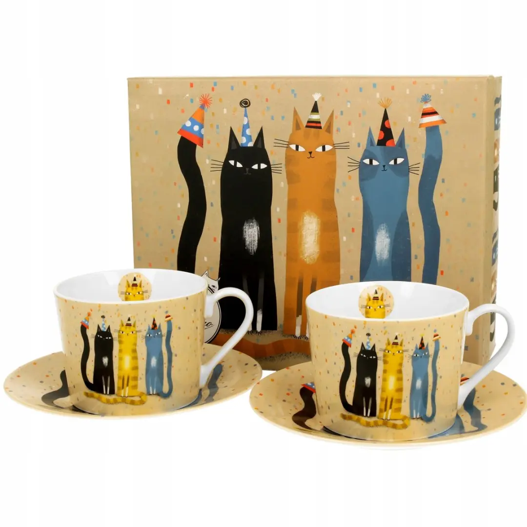 Porseleinen Koffieset 2 Kopjes 230ml met Schotels