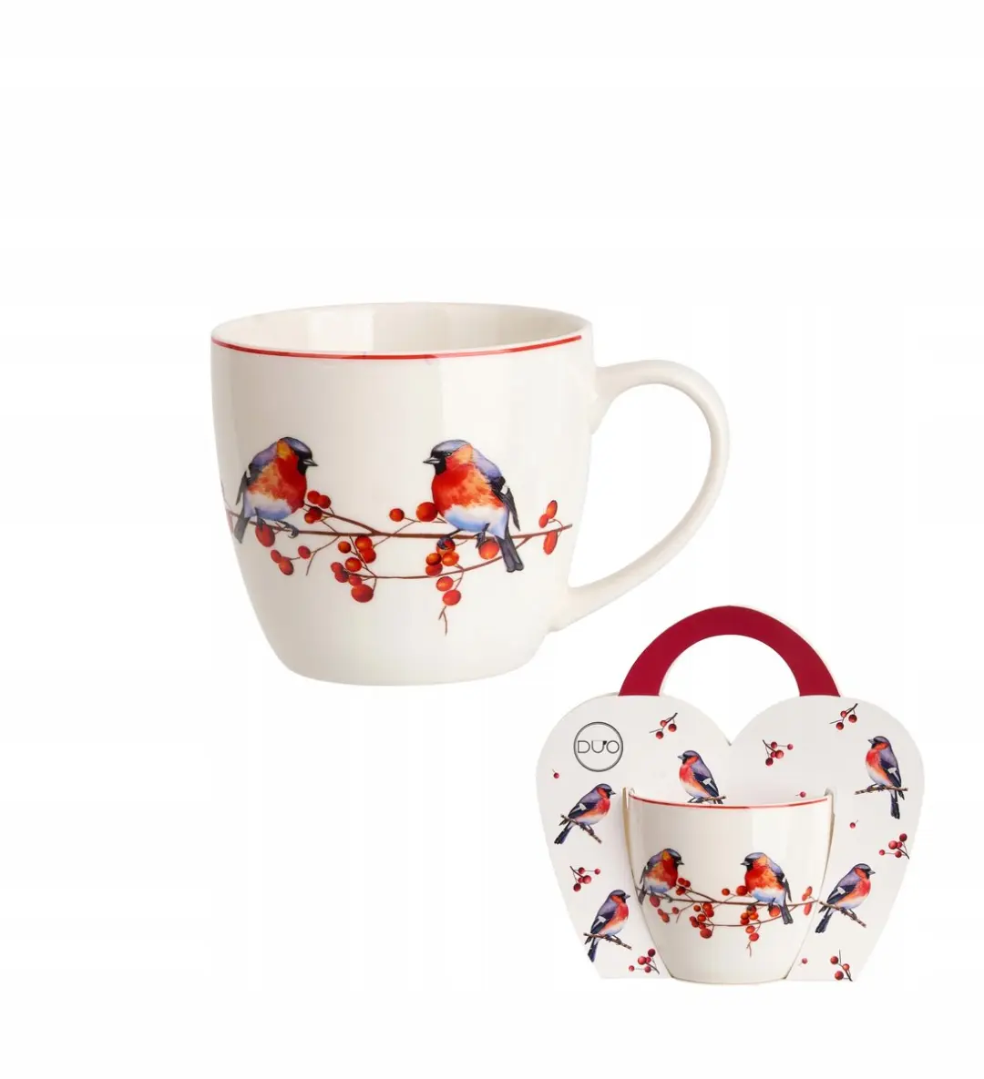Duo Keramieken Mok "Kerstvogels 3" 460 ml