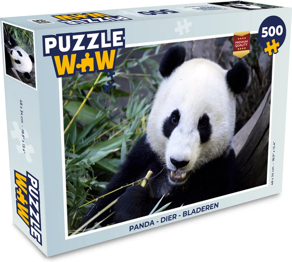 PuzzleWow Puzzel Panda Legpuzzel 500 Stuks - Multicolor