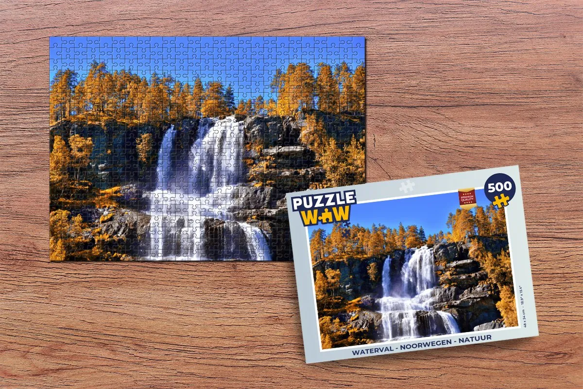 PuzzleWow Noorwegen Legpuzzel 500 Stuks - Multicolor