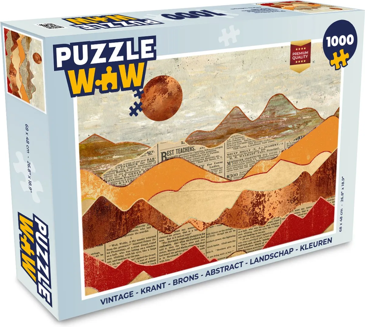 PuzzleWow Vintage Krant Legpuzzel 1000 Stuks
