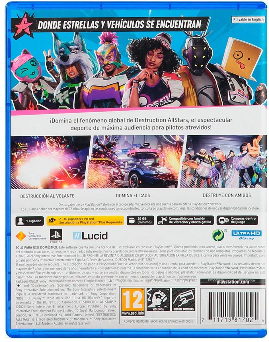 Sony PlayStation Destruction AllStars