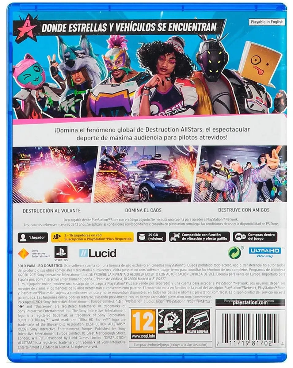 Sony PlayStation Destruction AllStars