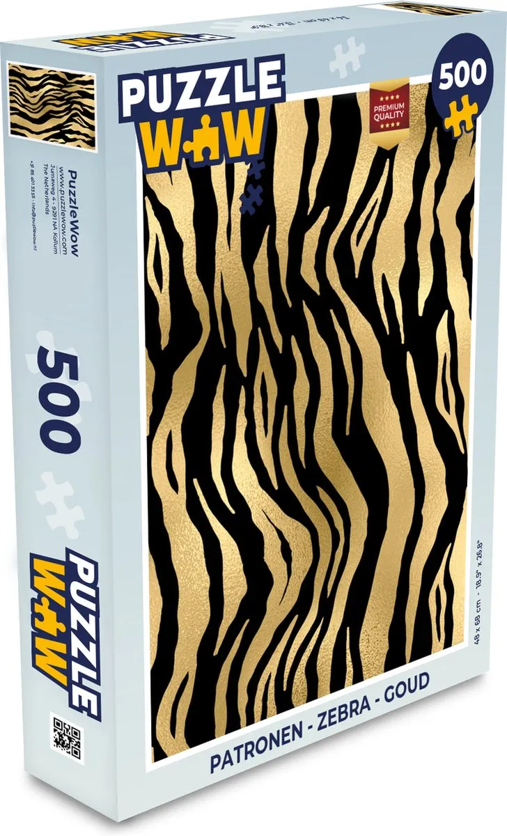 PuzzleWow Zebra Legpuzzel 500 Stuks