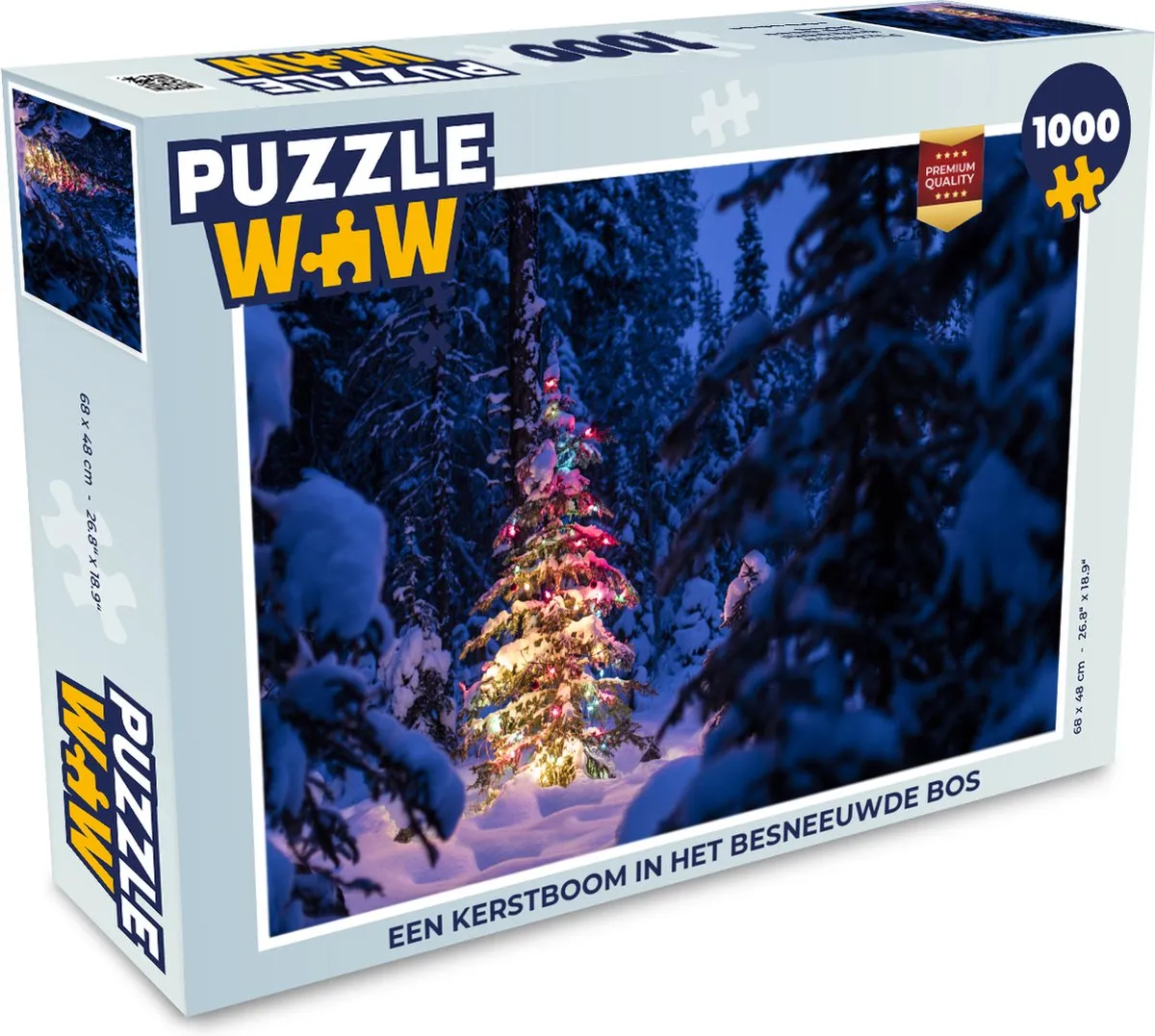 PuzzleWow Kerstboom in Besneeuwd Bos Legpuzzel 1000 Stuks