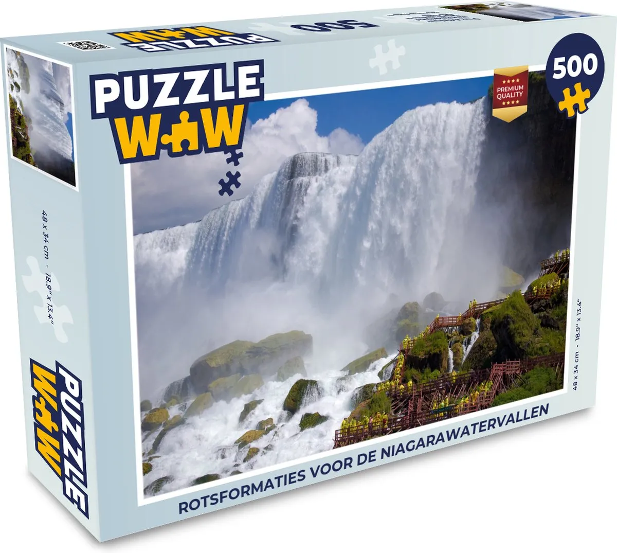 PuzzleWow Niagarawatervallen Legpuzzel 500 Stuks - Multicolor