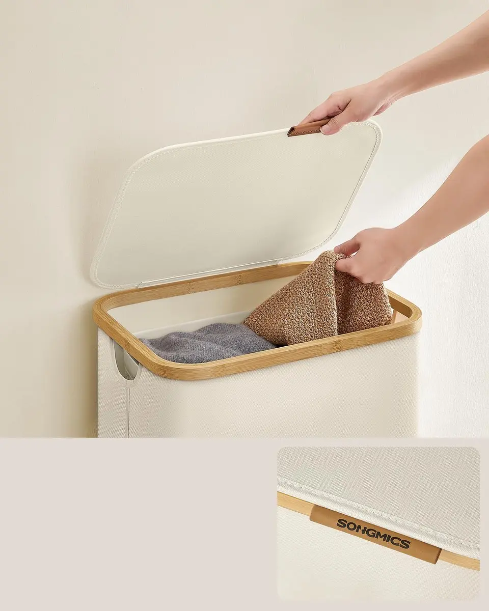 Songmics Opvouwbare Wastafel 90L - Oxfordstof - Crèmewit - afbeelding 4 van 6